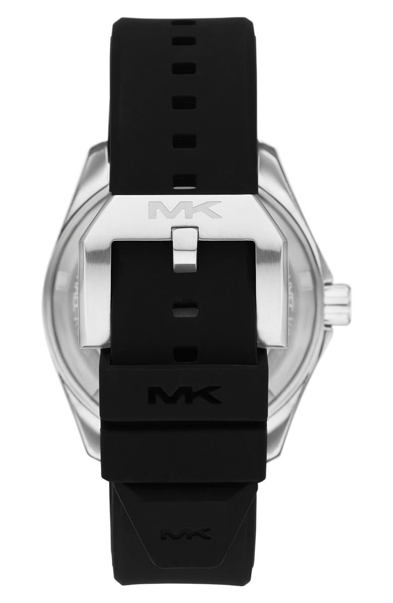 Michael Kors Maritime Quartz Silicone Strap Watch, 42mm, Alternate, color, Silver