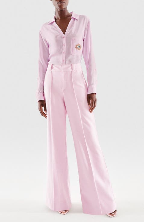 パンツ Givenchy Skin Pink Jacquard Flared Leg Pant Givenchy Skin pink jacquard flared leg pant