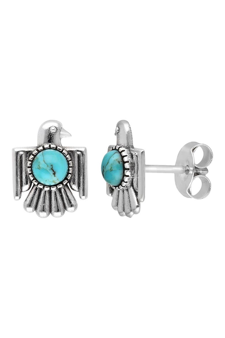 Turquoise Eagle Stud Earrings, Main, color, BLUE