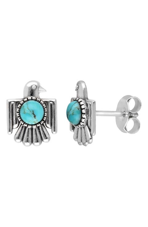 Turquoise Eagle Stud Earrings
