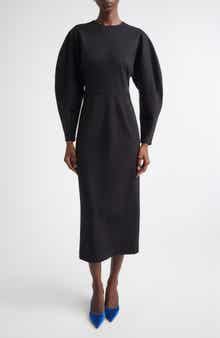 Arc Sleeve Midi Dress