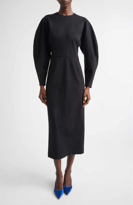 Arc Sleeve Midi Dress
