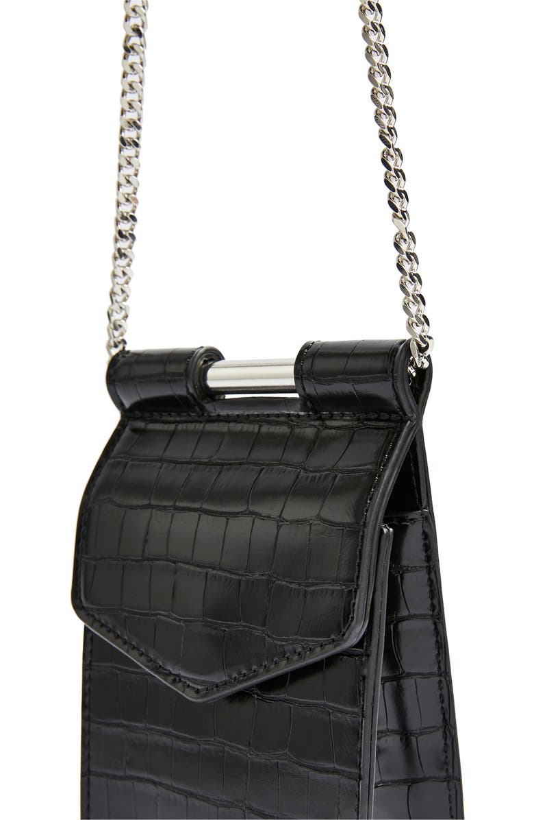 Topshop North South Faux Leather Crossbody Bag, Alternate, color,