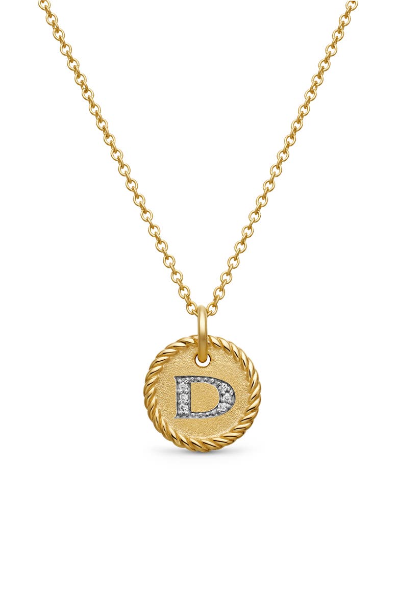 Cable Collectibles Diamond Initial Pendant Necklace, Main, color, D