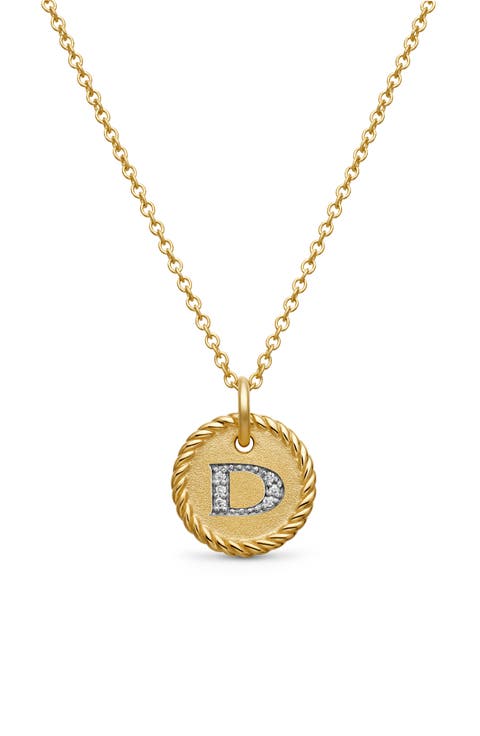 Cable Collectibles Diamond Initial Pendant Necklace