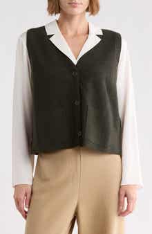 Extra Fine Merino Wool Button Front Vest