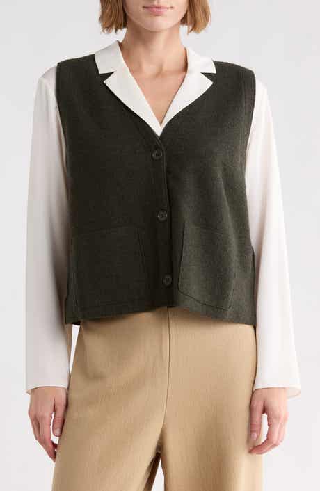 Extra Fine Merino Wool Button Front Vest