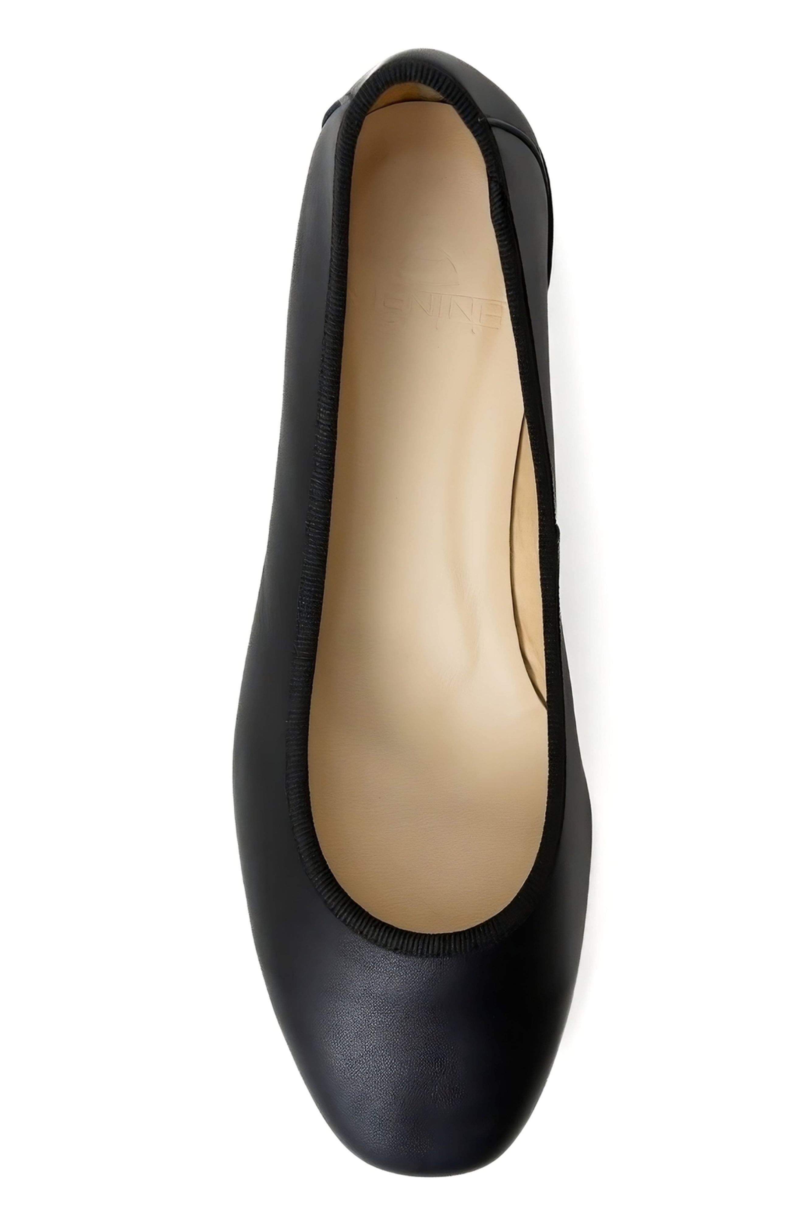 Menina Step Isa Leather Ballet Flat, Alternate, color, Black