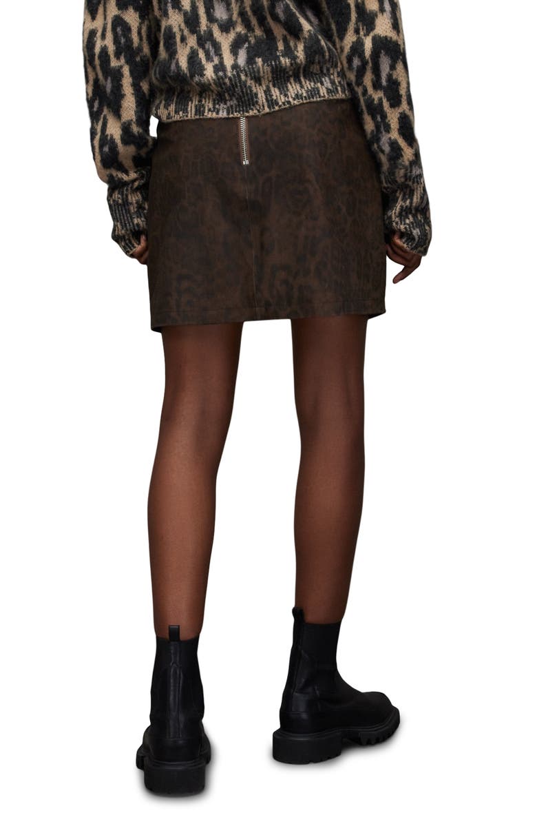 AllSaints Lila Leo Leather Miniskirt, Alternate, color,