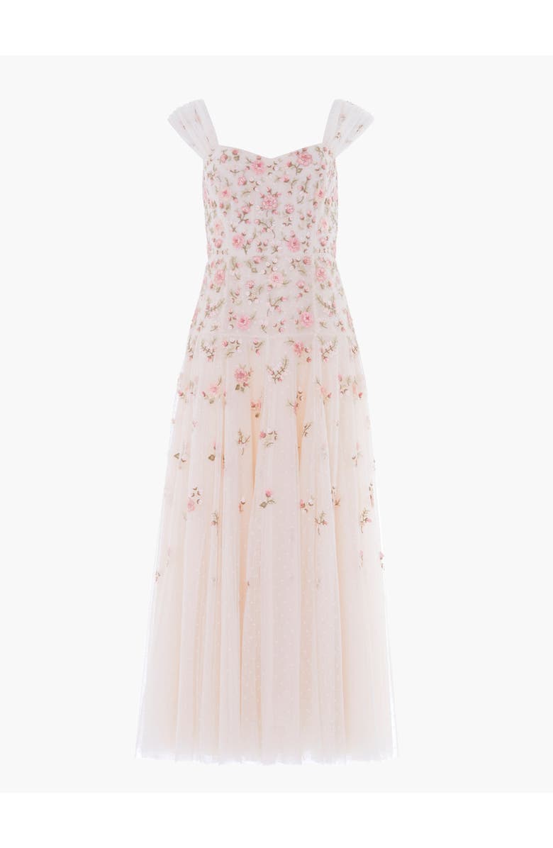 Needle & Thread Mayflower Ditsy Ankle Gown, Alternate, color, Cream
