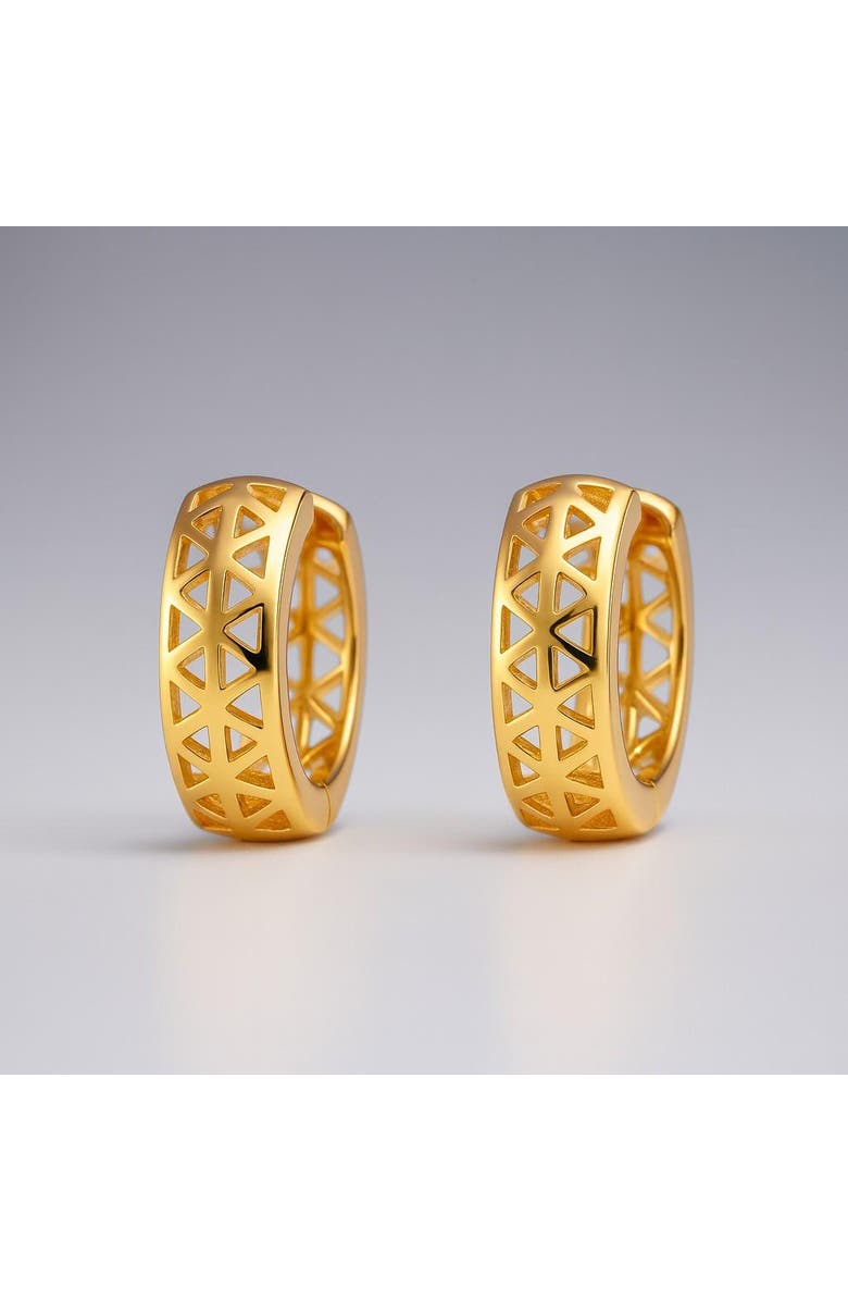 Ivy & Pearl Co. The Lancaster Filigree Hoops, Main, color, Gold