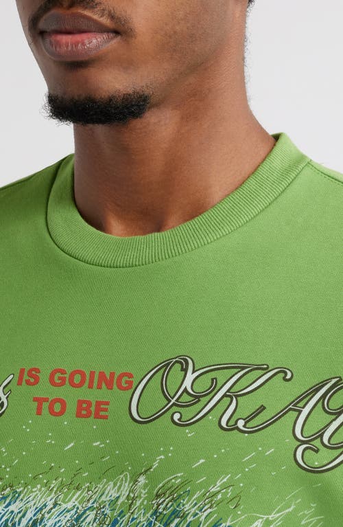 Jungles Everything's Ok Graphic Sweatshirt In Green
