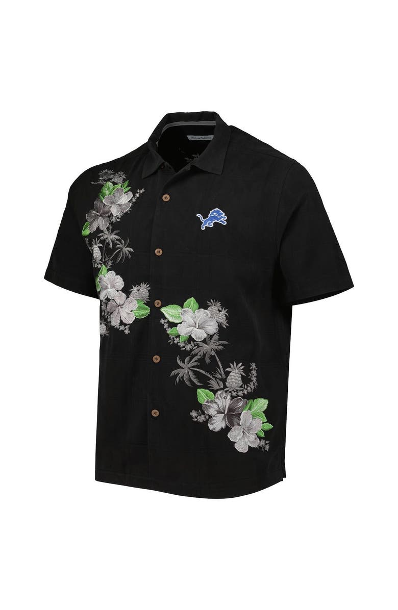 Tommy Bahama Men's Tommy Bahama Black Detroit Lions Sport Azule Oasis Camp Button-Up Shirt, Alternate, color,