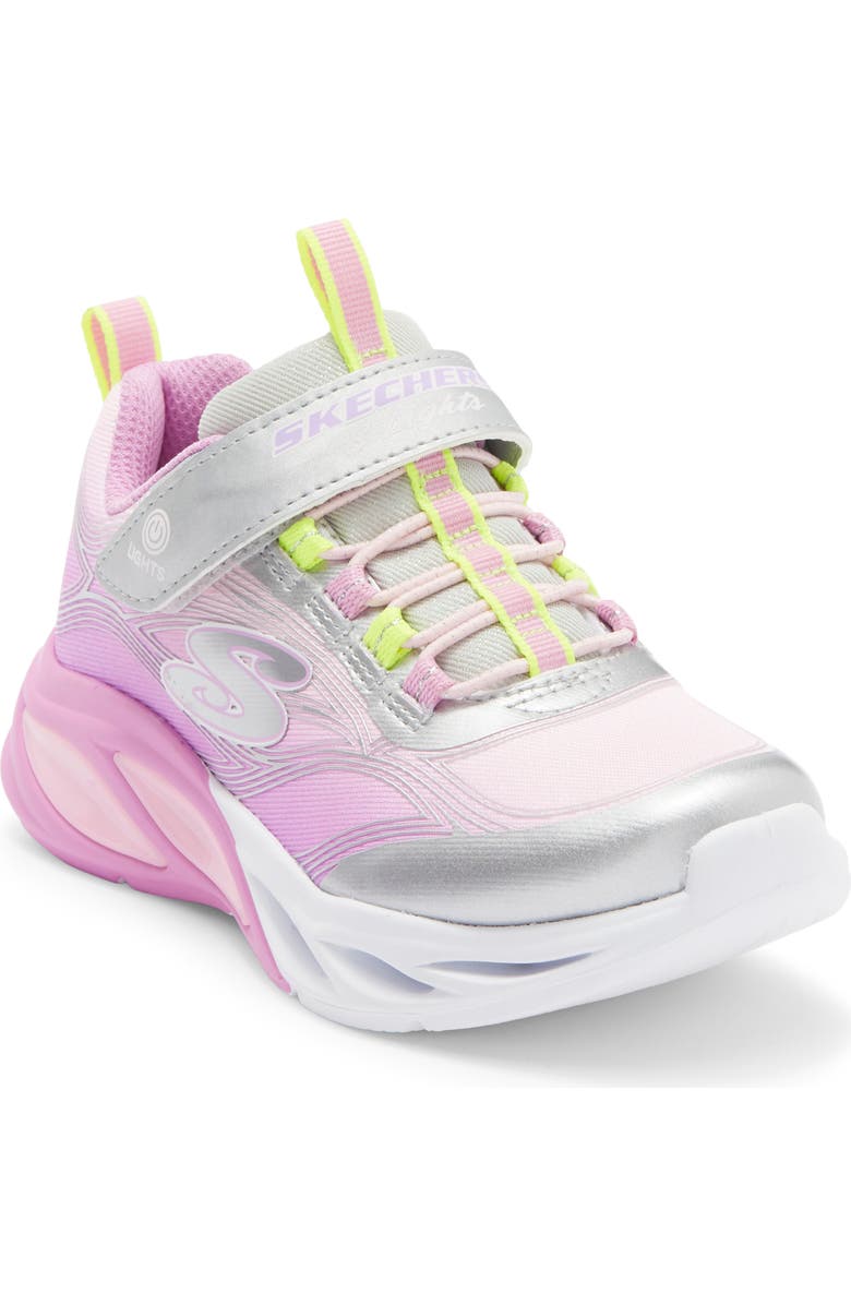 SKECHERS Kids' Cosmic Glow Light-Up Sneaker, Main, color, Pink/ Silver