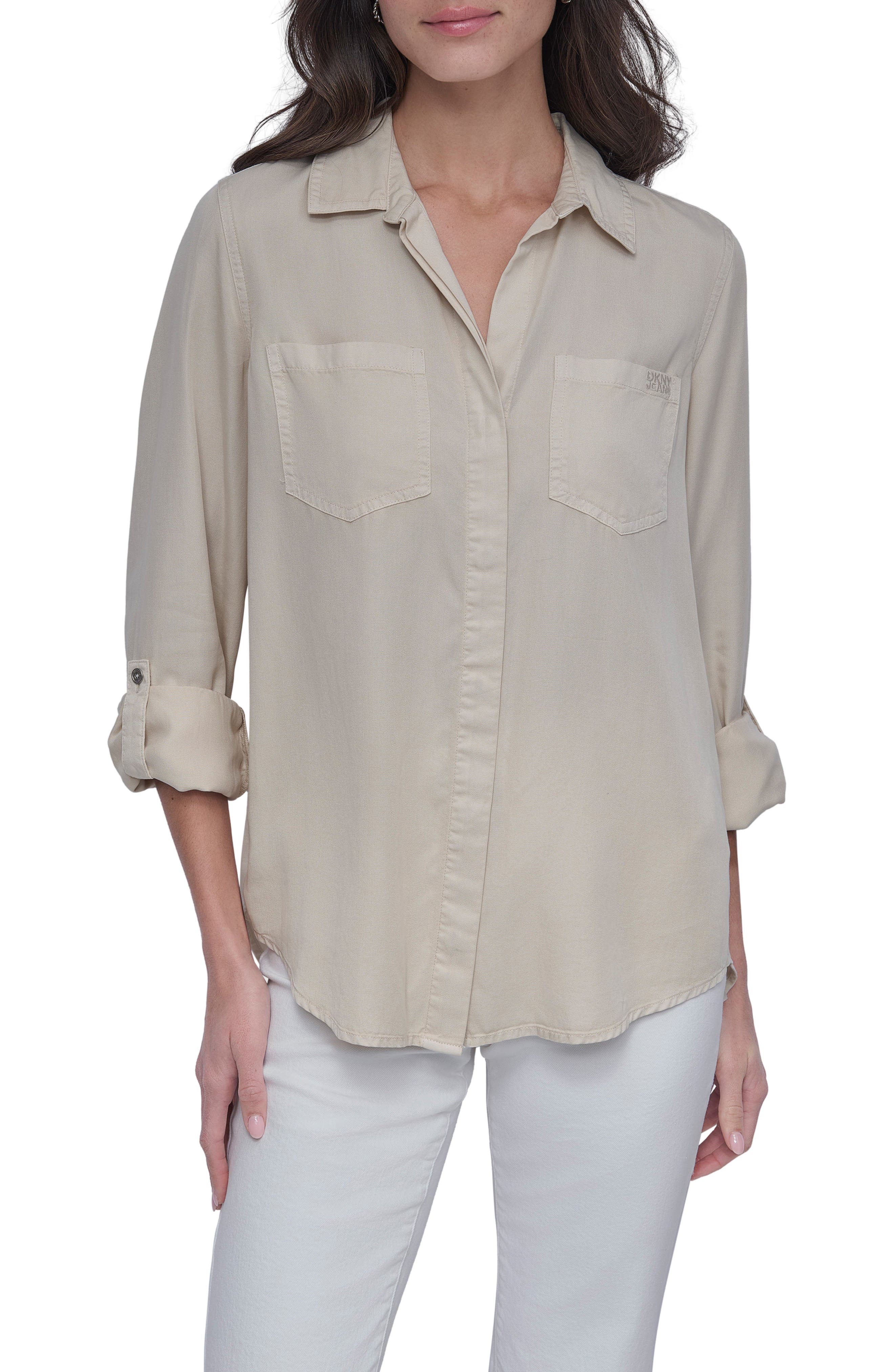 DKNY Jeans Tencel® Lyocell Chambray Button-Up Shirt