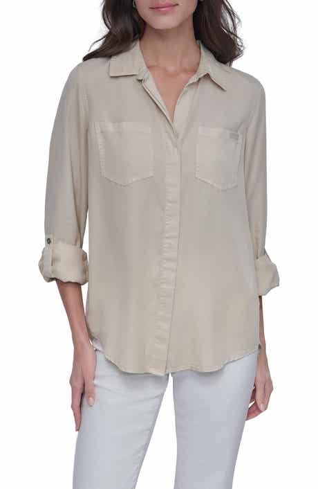 DKNY Jeans Tencel® Lyocell Chambray Button-Up Shirt