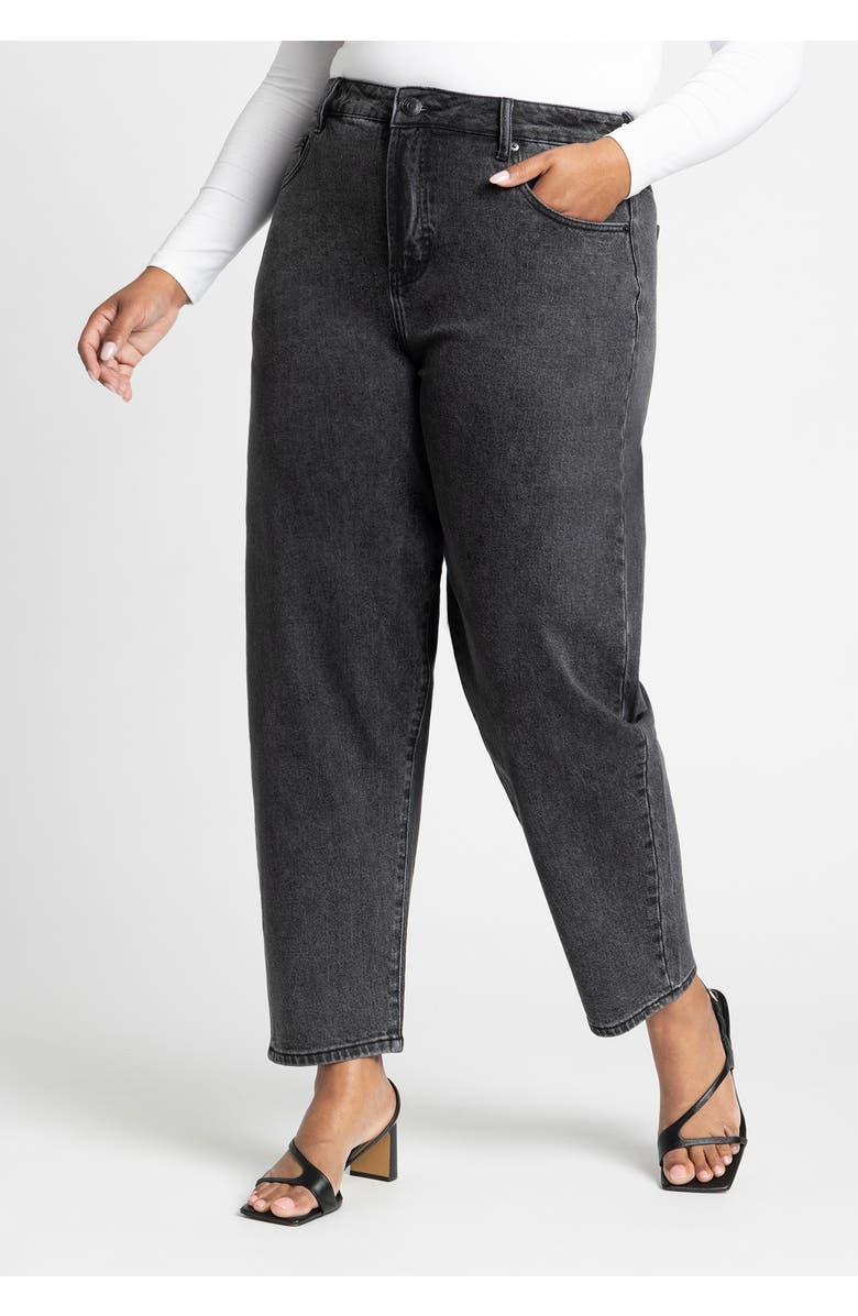 ELOQUII The Barrel Leg Jean, Alternate, color, Vintage Black