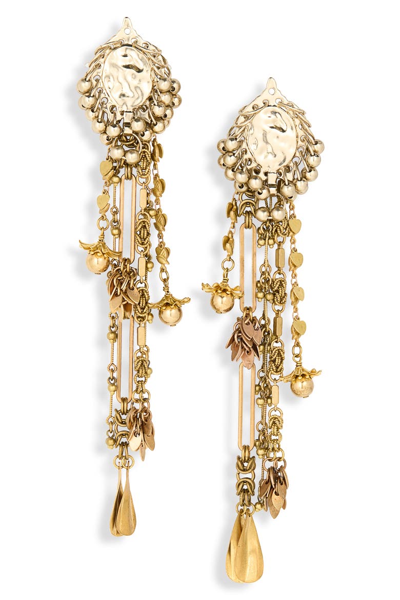 Mixed Chain Drop Earrings, Main, color, OLD BRASS 913