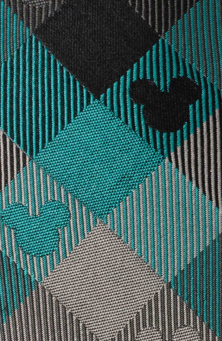 Cufflinks, Inc. x Disney Mickey Silhouette Plaid Silk Tie, Alternate, color, Teal