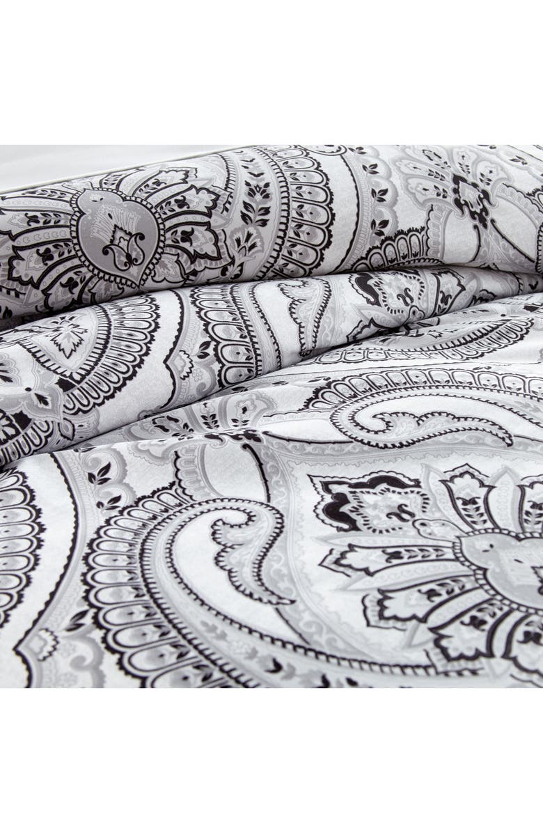 SOUTHSHORE FINE LINENS Pure Melody Printed Comforter Set, Alternate, color, Black