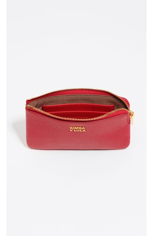 Bimba Y Lola Small Rigid Leather Coin Purse In Red