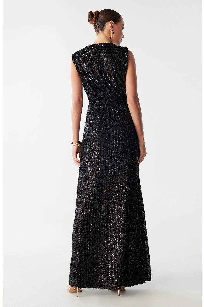 Cottier Maxi Dress, Alternate, color, Black Sequin