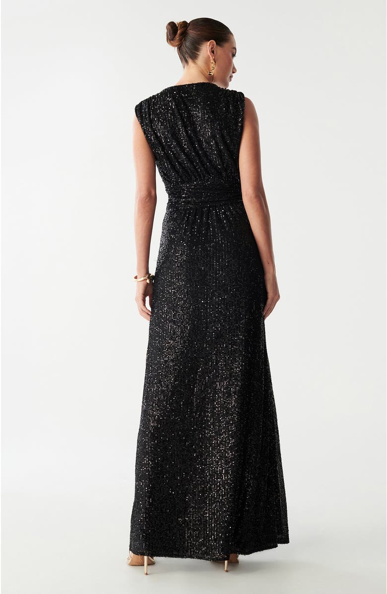 BWLDR Cottier Maxi Dress, Alternate, color, Black Sequin