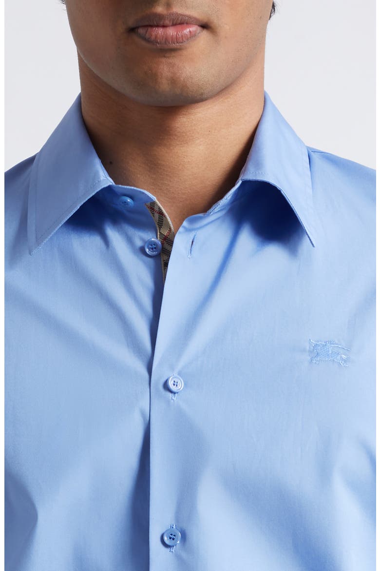 Sam Equestrian Knight Design Cotton Poplin Button-Up Shirt, Alternate, color, CORNFLOWER BLUE