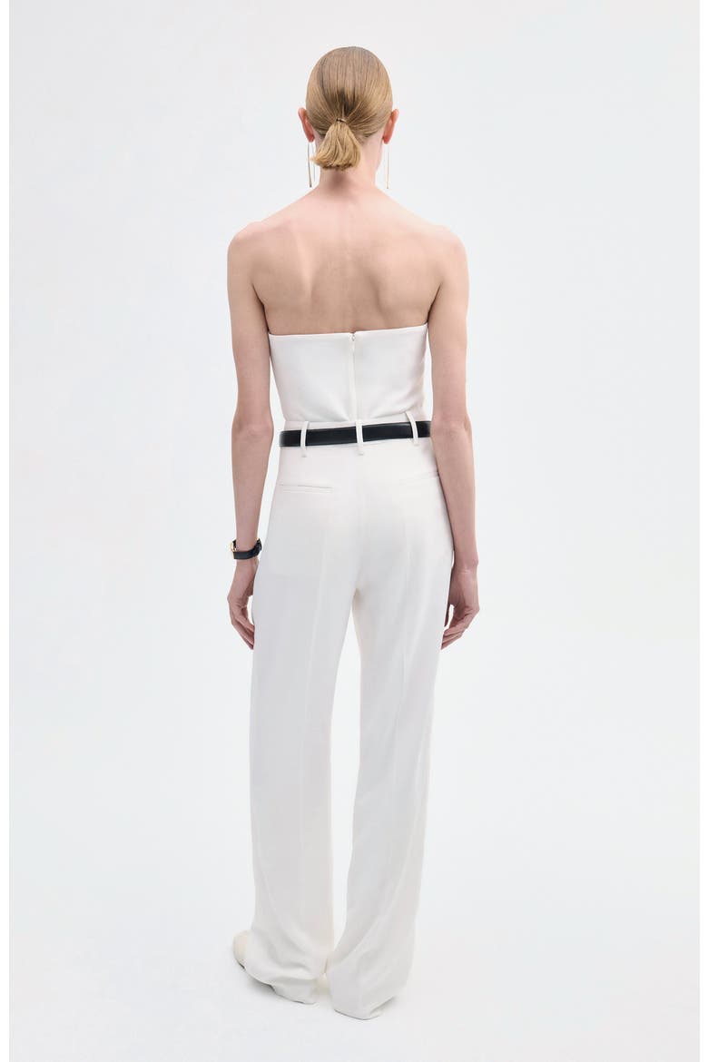 Strapless Bustier Top in Crepe, Alternate, color, Ivory