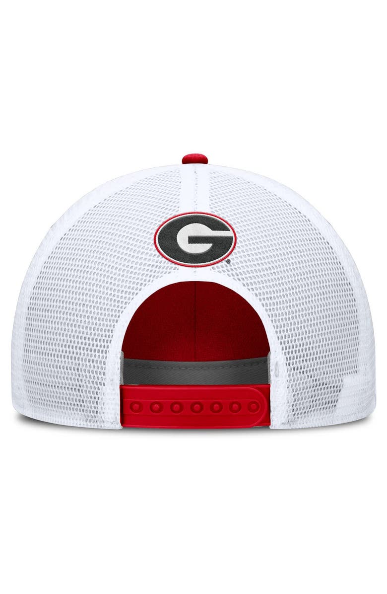 Nike Men's Nike Red/White Georgia Bulldogs 2025 On-Field Rise Patch Trucker Adjustable Hat, Alternate, color, 