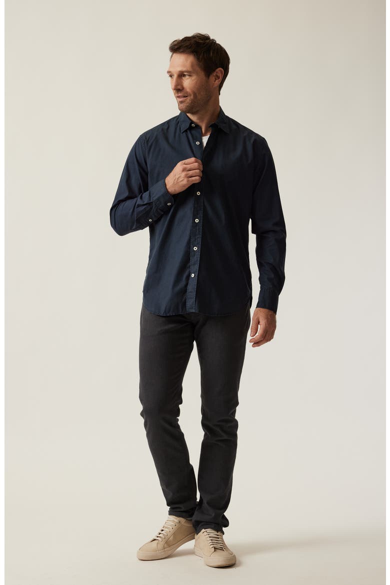 Luxe Twill Button-Up Shirt, Alternate, color, DRESS BLUES