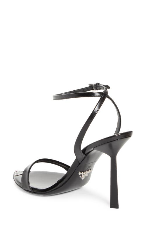 Prada Logo-detailed Leather Sandals In Black