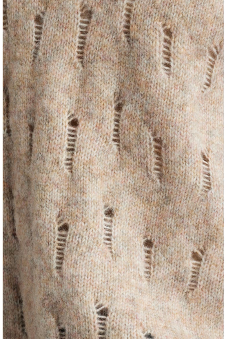 Open Stitch Pullover Sweater, Alternate, color, HEATHER MOCHA