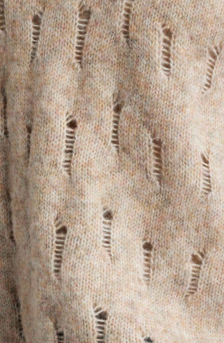 Wit & Wisdom Open Stitch Pullover Sweater, Alternate, color, Heather Mocha