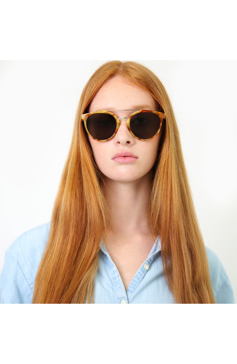 Illesteva Puglia Sunglasses, Alternate, color, White Tortoise