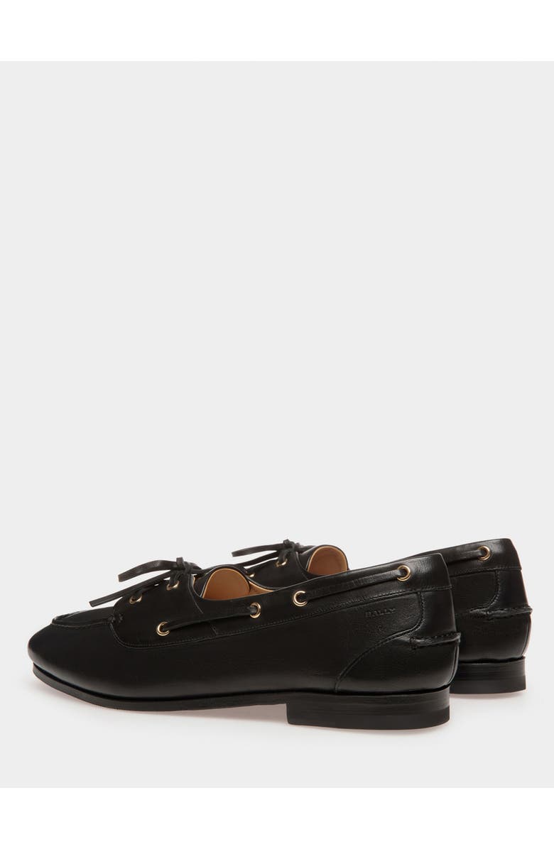 Bally Plume Moccasin in Buffalo Leather, Alternate, color, Black