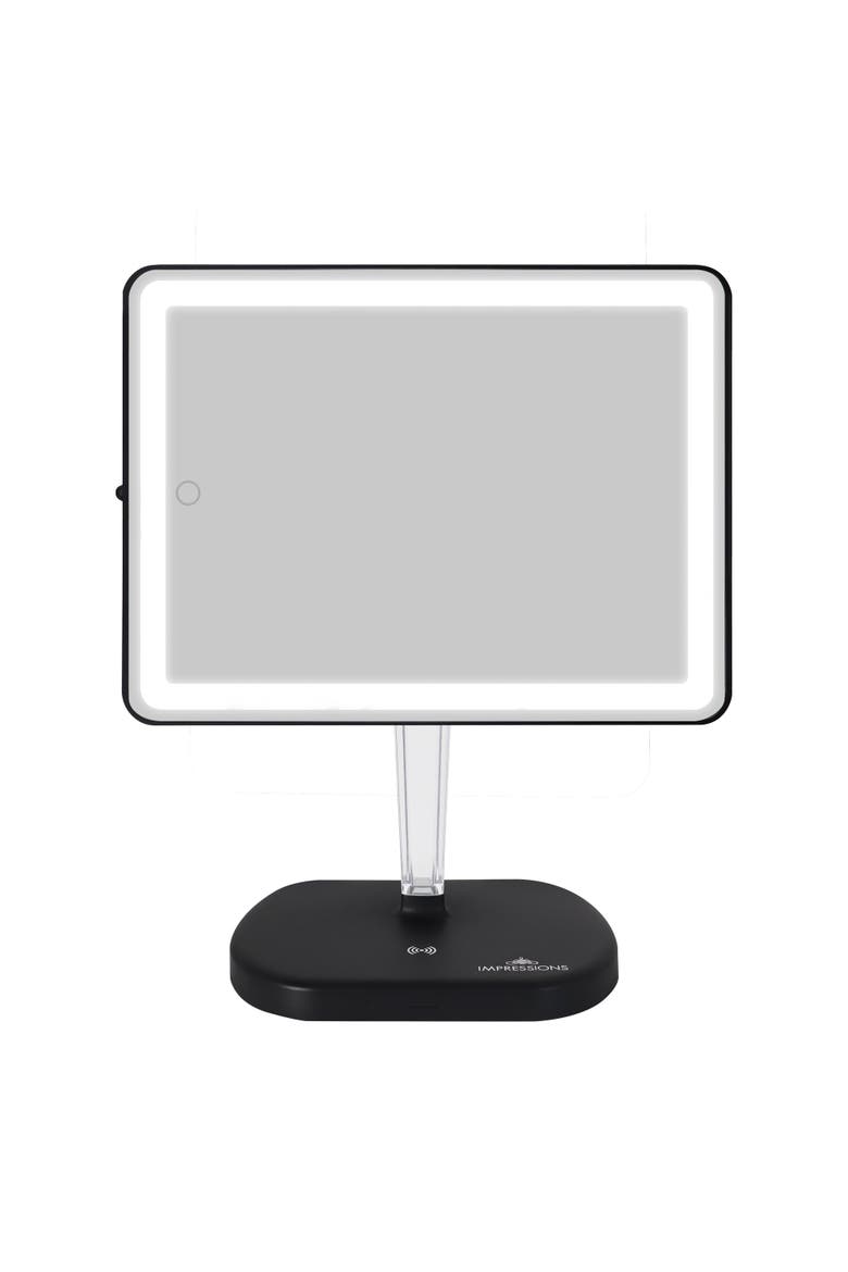 Touch Pro 2.0 LED Makeup Mirror with Qi Charging Base, Alternate, color, Black