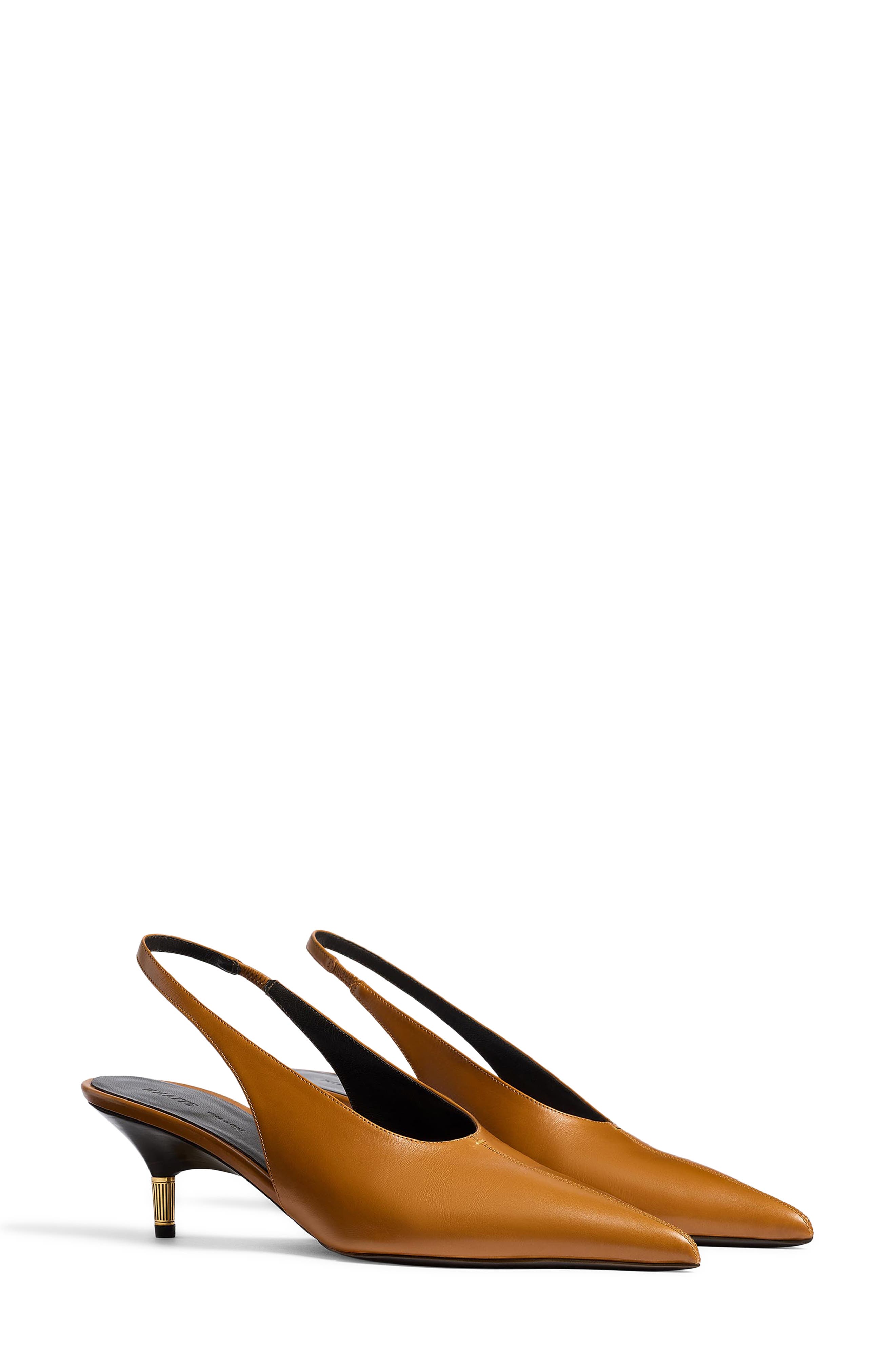 Khaite Bella Kitten Heel Slingback Pump, Main, color, Cuoio