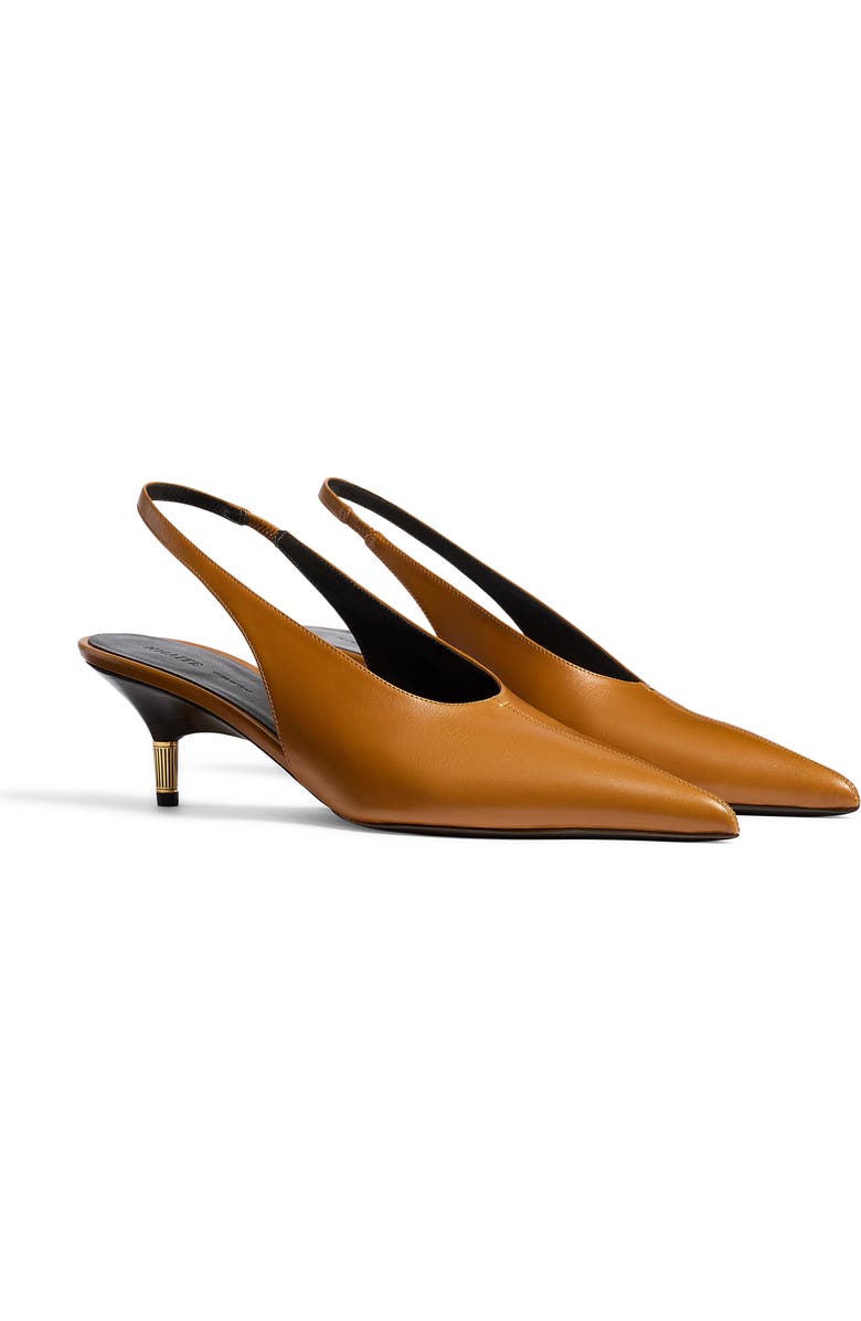 Khaite Bella Kitten Heel Slingback Pump, Main, color, Cuoio
