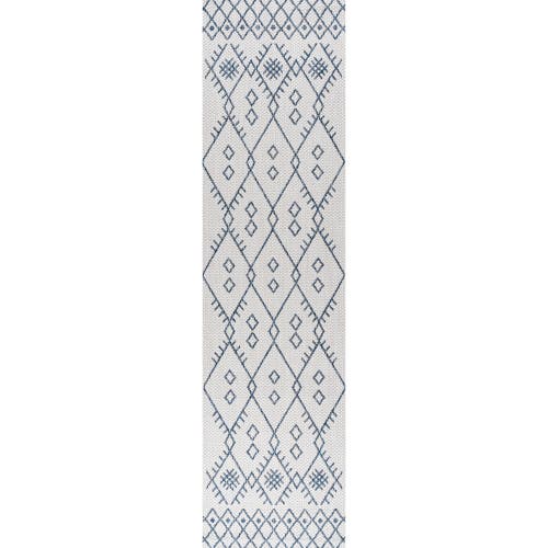 Jonathan Y Boho Moroccan Indoor/outdoor Area Rug In Ivory/navy