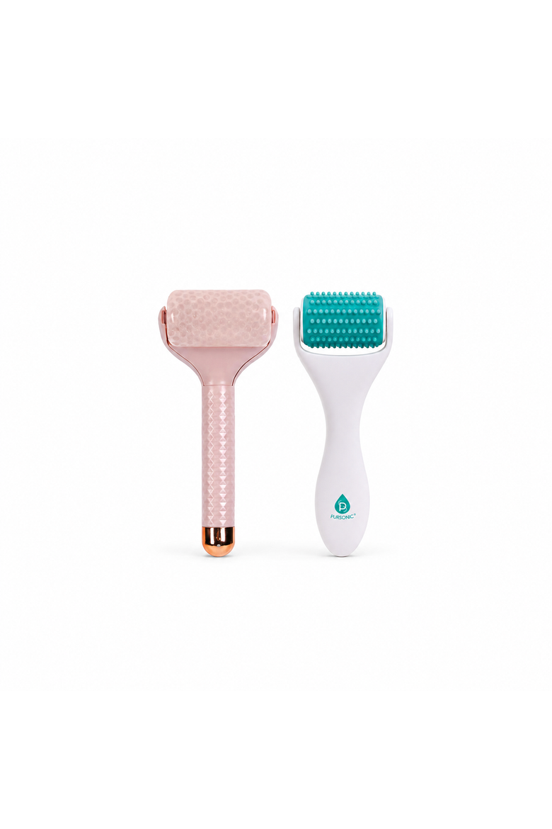 Facial Contour & Glow Roller & Ice Facial Massage Roller Bundle, Main, color, Multicolor