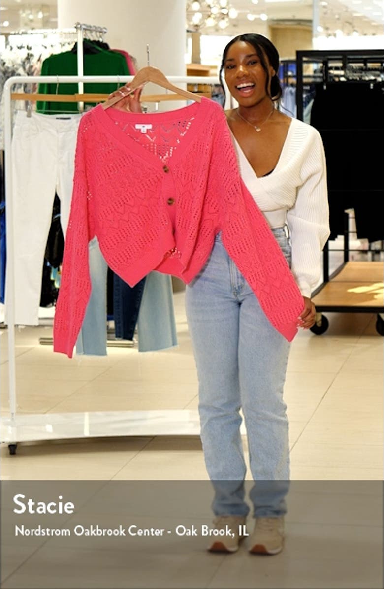 Pointelle V-Neck Cardigan, sales video thumbnail