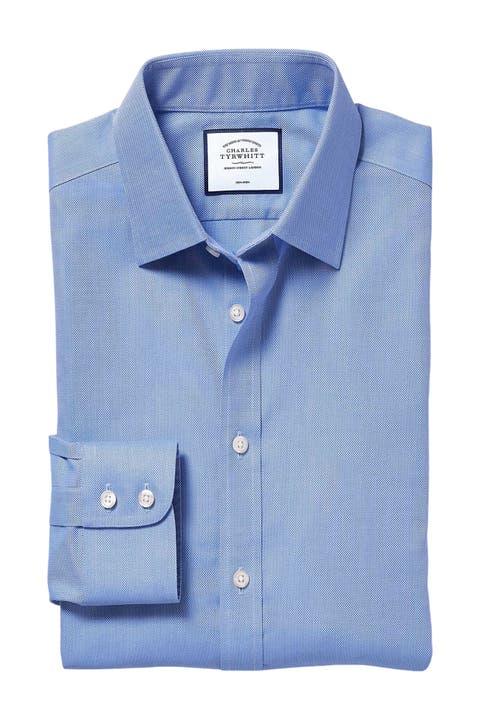 Non-Iron Royal Oxford Slim Fit Shirt Single Cuff