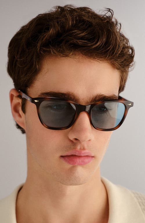 Le Specs Nonsensical 52mm D-frame Sunglasses In Dark Tort/aqua Blue Mono
