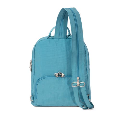 Baggallini Coastal Flip Lock Day Pack In Seaside Blue