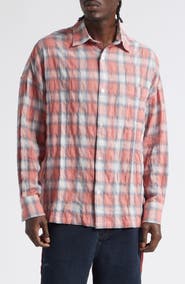 NAHMIAS Featherweight Plaid Cotton Button-Up Shirt