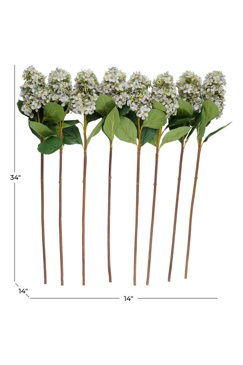 Set of Eight Blue Hydrangea Artificial Flowers, Alternate, color, BLUE