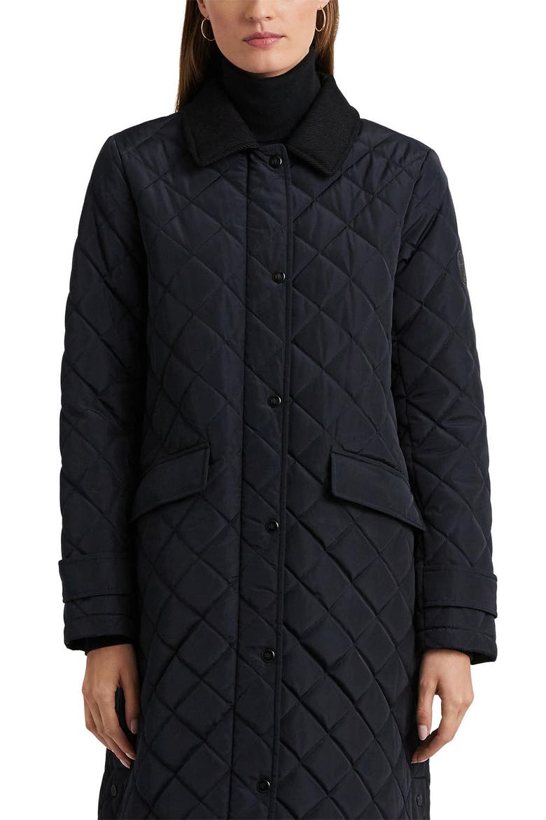Quilted Coat, Alternate, color, BLACK
