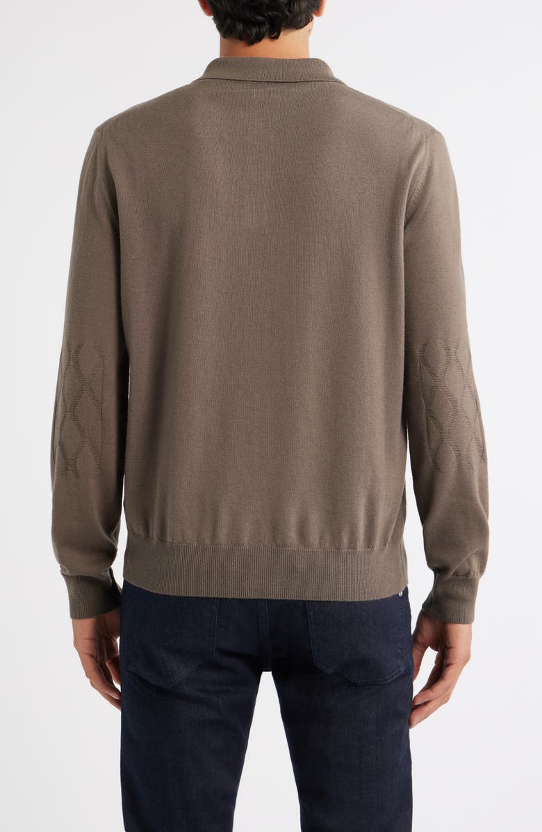 Canali Wool Polo Sweater, Alternate, color, Brown