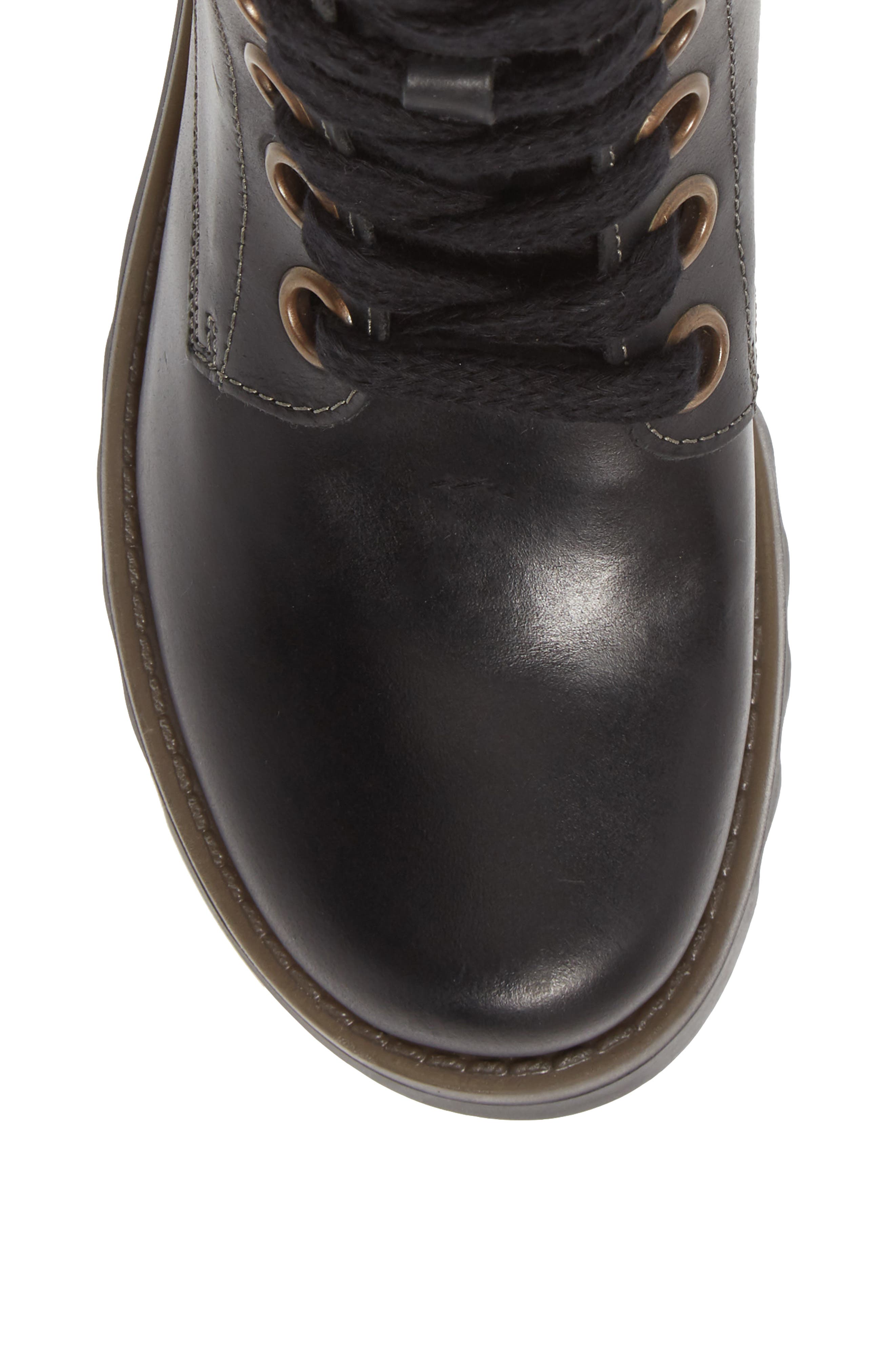 Fly London Ragi Combat Boot, Alternate, color, Black Leather